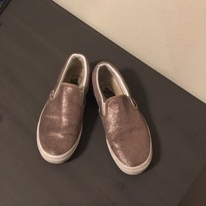 Metallic Vans Slip Ons 8.5